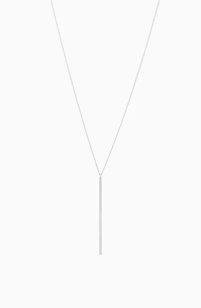 Bearfruit Jewelry Naya Long Vertical Bar Necklace Dainty Minimalist Layering Jewelry In Silver