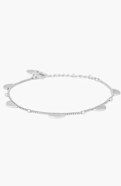 Bearfruit Jewelry Nile Half Circle Charm Bracelet Dainty Geometric Jewelry In Silver