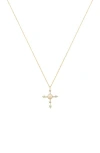 Bearfruit Jewelry Opal Cross Necklace In Gold