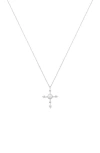 Bearfruit Jewelry Opal Cross Necklace In Silver