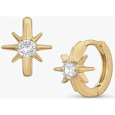 Bearfruit Jewelry Pointed Star Huggies In Gold