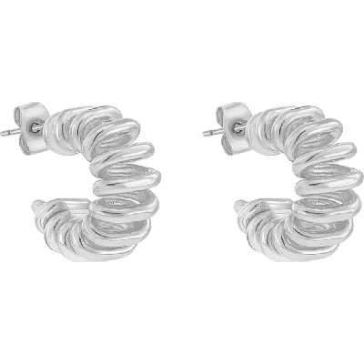 Bearfruit Jewelry Prato Twisted Hoop Earrings Gift Idea In Silver