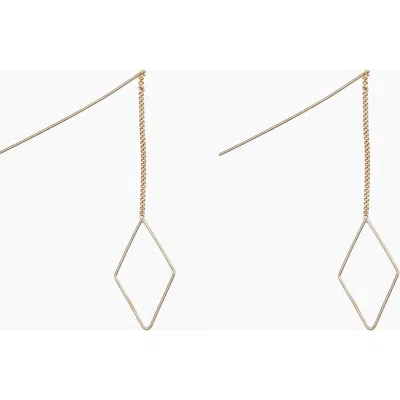 Bearfruit Jewelry Sally Rhombus Threader Earrings Long Geometric Drop Jewelry In Gold