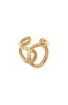 Bearfruit Jewelry Breena Two Irregular Shaped Statement Open Ring In Gold