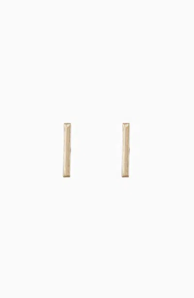 Bearfruit Jewelry Sana Thin Bar Stud Earrings Dainty Minimalist Everyday Jewelry In Warm Bronze