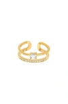 Bearfruit Jewelry Saya Double Band Adjustable Ring In Gold