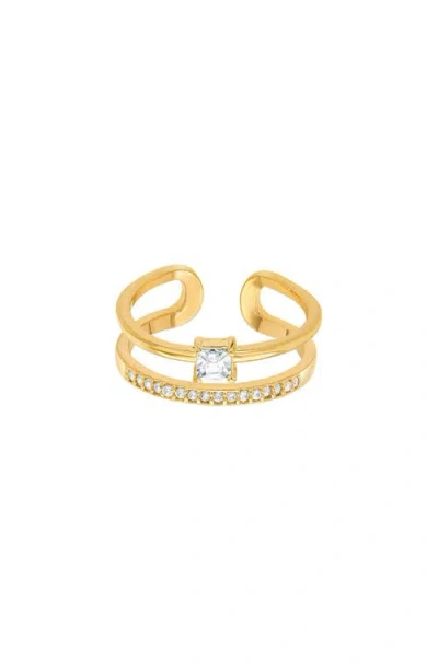 Bearfruit Jewelry Saya Double Band Adjustable Ring In Gold