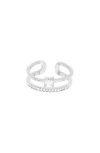 Bearfruit Jewelry Saya Double Band Adjustable Ring In Metallic