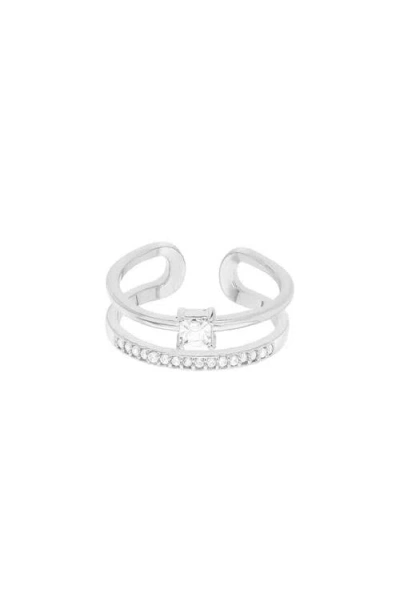 Bearfruit Jewelry Saya Double Band Adjustable Ring In Metallic
