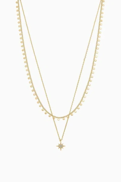 Bearfruit Jewelry Star Pendant Two Layered Necklace In Gold