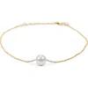 Bearfruit Jewelry Sterling Silver 18k Gold Plated Abby Single Cultured Pearl Bracelet