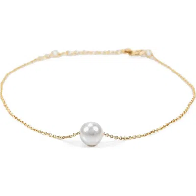 Bearfruit Jewelry Sterling Silver 18k Gold Plated Abby Single Cultured Pearl Bracelet