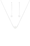 Bearfruit Jewelry Sterling Silver 18k Gold Plated Abby Single Cultured Pearl Necklace & Dangled Drop In White