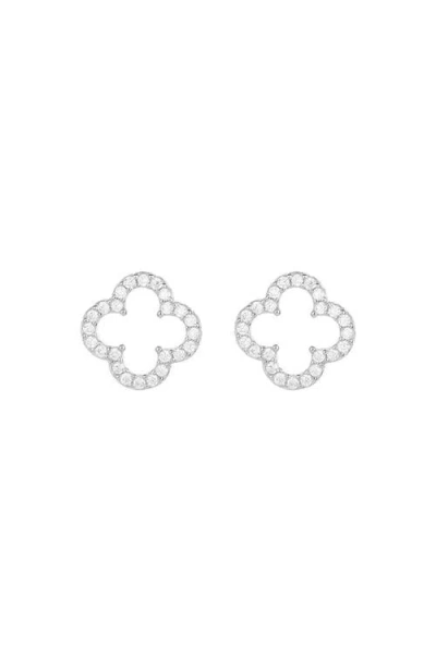 Bearfruit Jewelry Sterling Silver 18k Gold Plated Aria Clover Stud Earrings In Metallic