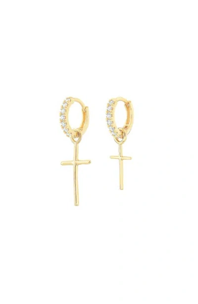 Bearfruit Jewelry Sterling Silver 18k Gold Plated Ariel Mismatching Cross Earrings