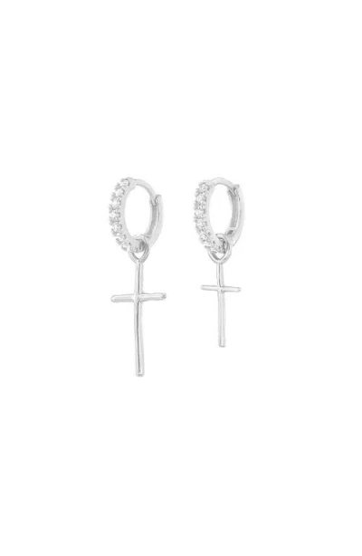 Bearfruit Jewelry Sterling Silver 18k Gold Plated Ariel Mismatching Cross Earrings