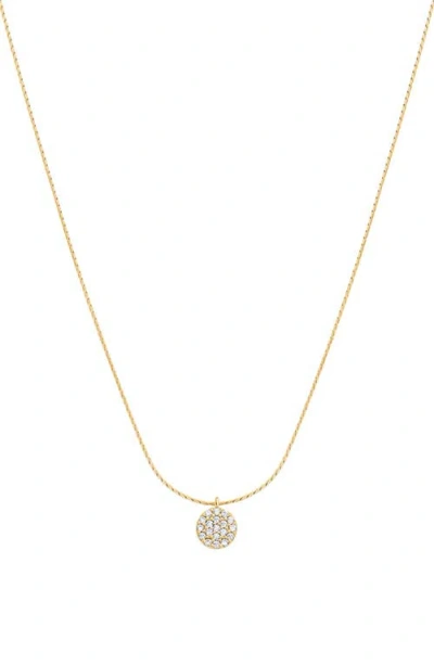 Bearfruit Jewelry Sterling Silver 18k Gold Plated Blake Circle Pave Crystal Necklace