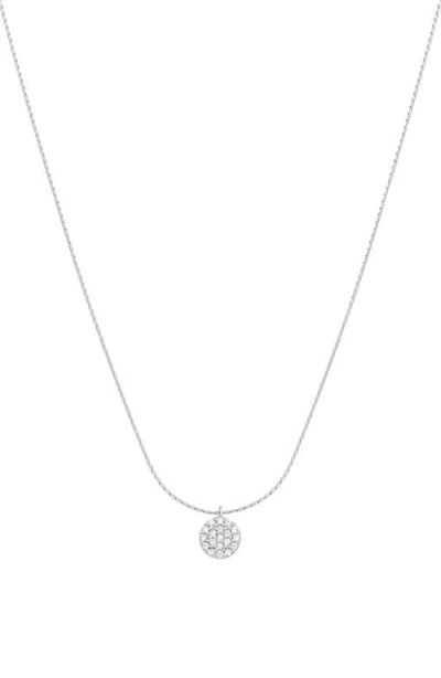 Bearfruit Jewelry Sterling Silver 18k Gold Plated Blake Circle Pave Crystal Necklace