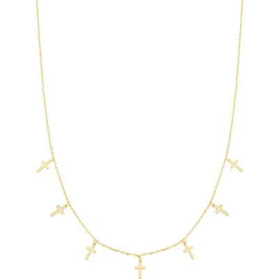 Bearfruit Jewelry Sterling Silver 18k Gold Plated Brianna Cross Necklace