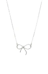 Bearfruit Jewelry Sterling Silver 18k Gold Plated Colette Chic Ribbon Necklace In Silver
