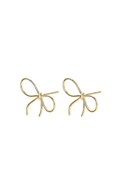 Bearfruit Jewelry Sterling Silver 18k Gold Plated Colette Chic Ribbon Stud Earrings