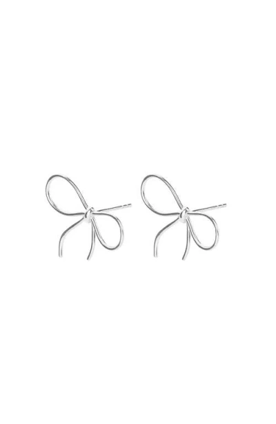 Bearfruit Jewelry Sterling Silver 18k Gold Plated Colette Chic Ribbon Stud Earrings
