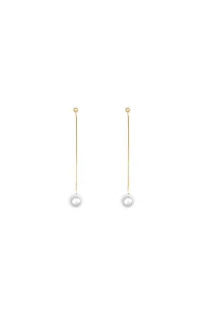 Bearfruit Jewelry Sterling Silver 18k Gold Plated Dangled Pearl Drop Earrings