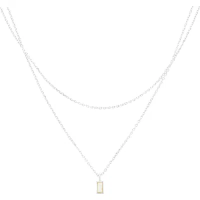 Bearfruit Jewelry Sterling Silver 18k Gold Plated Elayna Two Pre-layered Opal Set Necklace