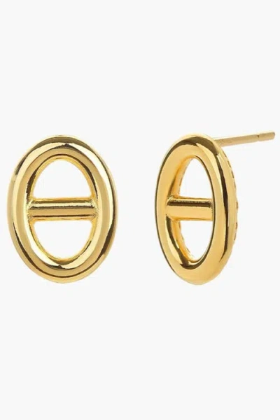 Bearfruit Jewelry Sterling Silver 18k Gold Plated Erin Circle Stud Earrings