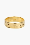 Bearfruit Jewelry Sterling Silver 18k Gold Plated Fiona Thin Hammered Band Ring In Gold