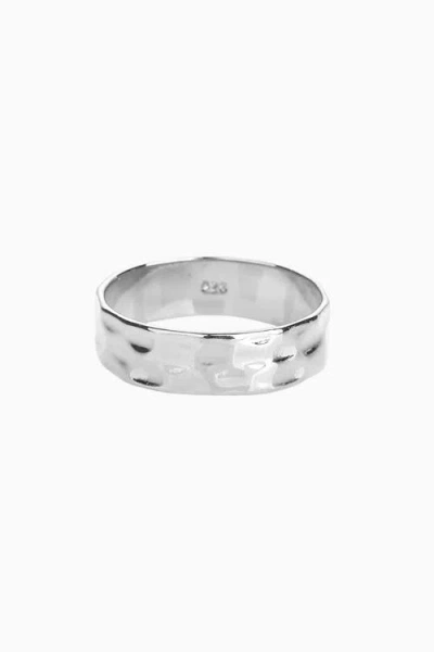 Bearfruit Jewelry Sterling Silver 18k Gold Plated Fiona Thin Hammered Band Ring