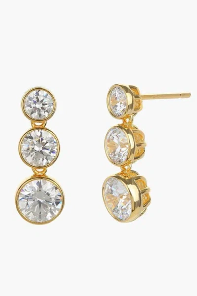 Bearfruit Jewelry Sterling Silver 18k Gold Plated Gabriella Linear Drop Earrings