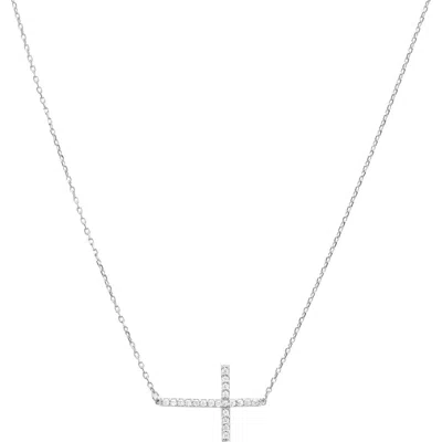 Bearfruit Jewelry Sterling Silver 18k Gold Plated Horizontal Cross Necklace