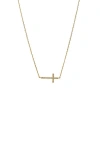 Bearfruit Jewelry Sterling Silver 18k Gold Plated Horizontal Cross Necklace Holiday Gift Idea In Gold