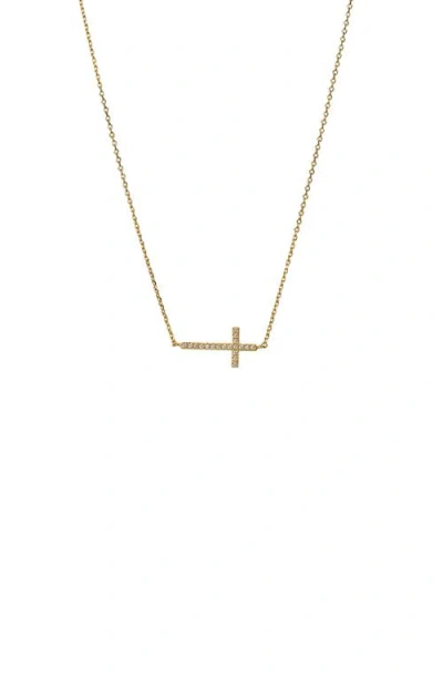 Bearfruit Jewelry Sterling Silver 18k Gold Plated Horizontal Cross Necklace Holiday Gift Idea