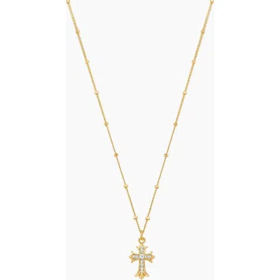 Bearfruit Jewelry Sterling Silver 18k Gold Plated Isla Cross Necklace