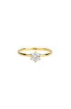 Bearfruit Jewelry Sterling Silver 18k Gold Plated Izzie Small Cubic Zirconia Band Ring In Gold