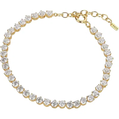 Bearfruit Jewelry Sterling Silver 18k Gold Plated Josephine Tennis Bracelet