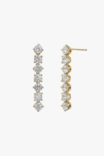 Bearfruit Jewelry Sterling Silver 18k Gold Plated Josephine Tennis Earrings