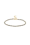 Bearfruit Jewelry Sterling Silver 18k Gold Plated Katarina String Bracelet In Black