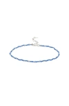 Bearfruit Jewelry Sterling Silver 18k Gold Plated Katarina String Bracelet In Blue