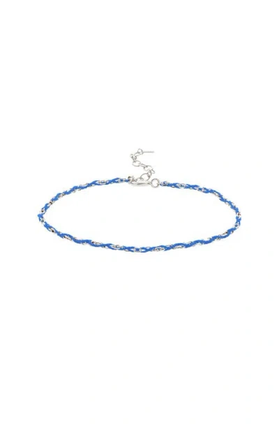 Bearfruit Jewelry Sterling Silver 18k Gold Plated Katarina String Bracelet In Blue