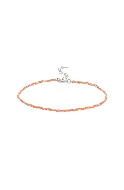 Bearfruit Jewelry Sterling Silver 18k Gold Plated Katarina String Bracelet In Orange