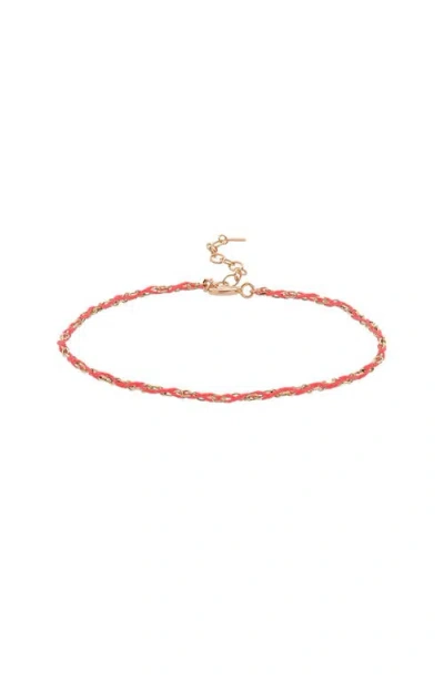 Bearfruit Jewelry Sterling Silver 18k Gold Plated Katarina String Bracelet In Red