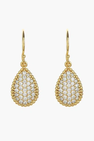 Bearfruit Jewelry Sterling Silver 18k Gold Plated Leah Crystal Teardrop Earrings