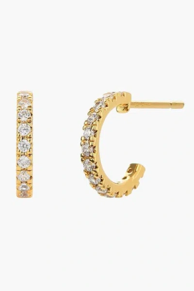 Bearfruit Jewelry Sterling Silver 18k Gold Plated Miranda Single Hoop Earrings