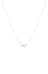 Bearfruit Jewelry Sterling Silver 18k Gold Plated Olivia Leaf Necklace In Silver