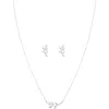 Bearfruit Jewelry Sterling Silver 18k Gold Plated Olivia Leaf Necklace & Stud Earrings Set In Metallic