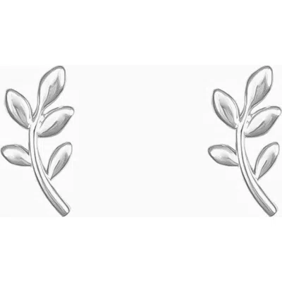 Bearfruit Jewelry Sterling Silver 18k Gold Plated Olivia Leaf Stud Earrings