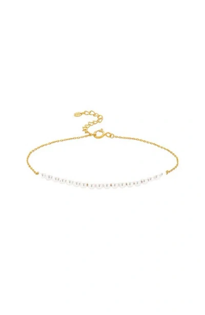 Bearfruit Jewelry Sterling Silver 18k Gold Plated Rosalie Cultured Pearl Bracelet